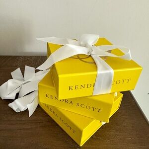 Kendra Scott Bright Yellow Boxes with White Ribbon